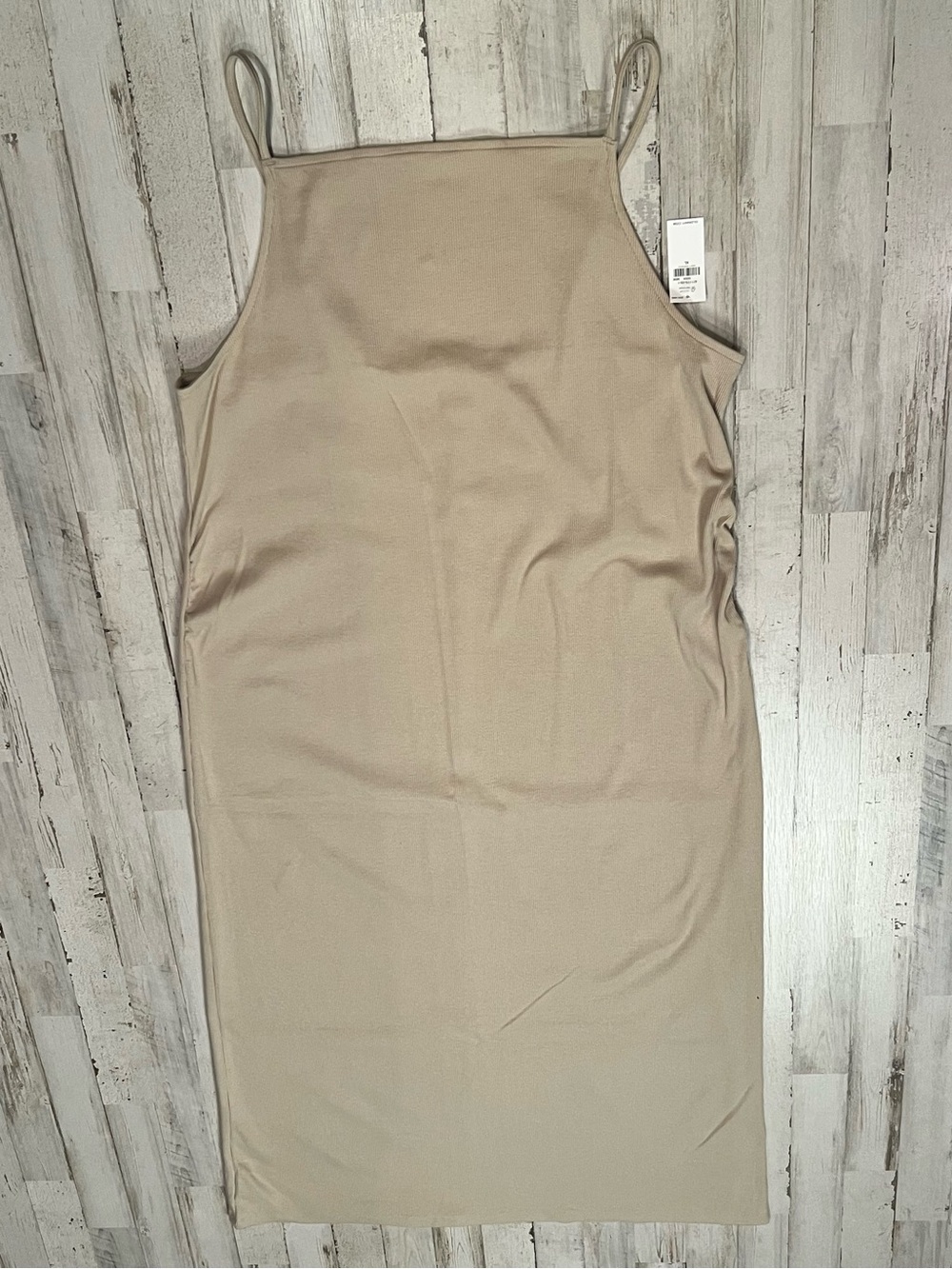 Old Navy Maternity Ribbed Midi Bodycon Dress Beige XL NWT